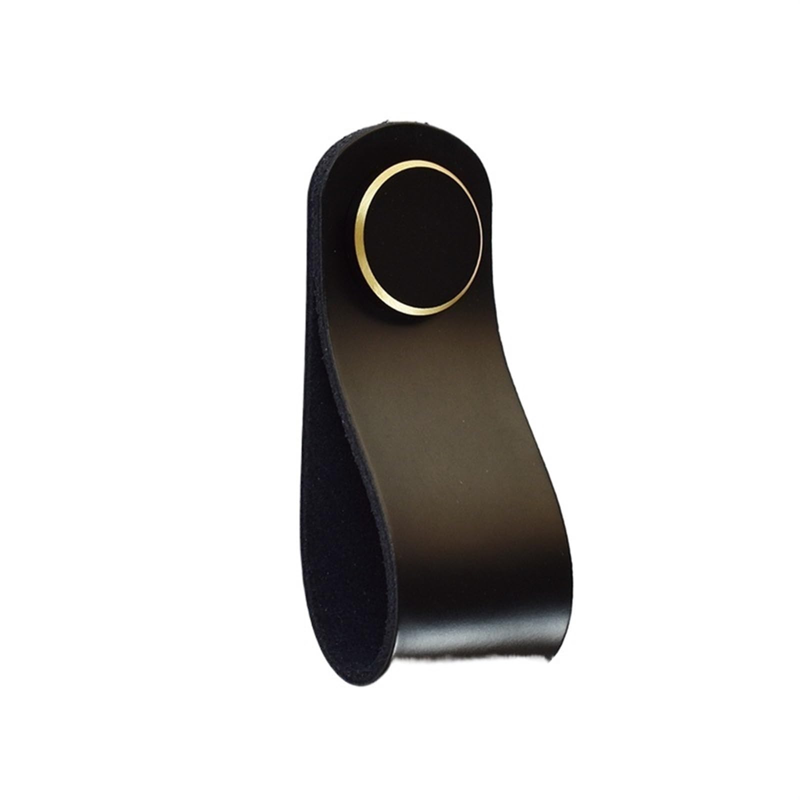 CQAHDSEVF Leather Drawer Pulls, Leather Brass Cabinet Drawer Pulls Multicolor Multiple Sizes for Wardrobe Cupboard(Black-Black Knob)