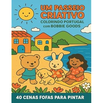 Capa do livro Um Passeio Criativo – Colorindo Portugal com Bobbie Goods: 40 Cenas Fofas para Colorir (Portuguese Edition)