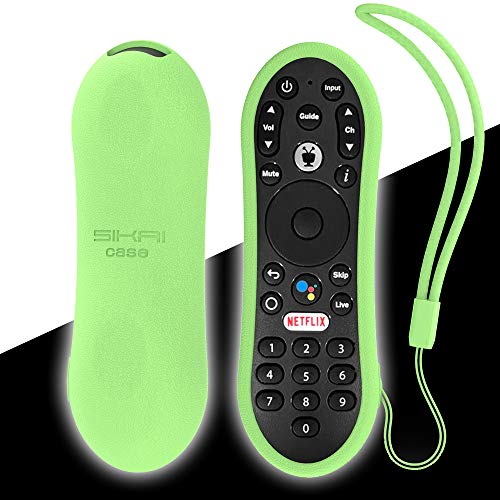 SIKAI Silicone Protective Cover for TiVo Stream 4K Remote Shockproof Anti-Lost Remote Case Holder for TiVo Stream 4K Remote, with Remote Loop (Glow in Dark Green)