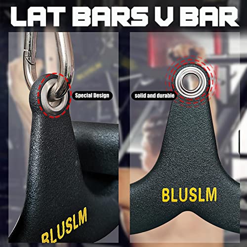 BLUSLM LAT Pull Down Bar for Cable Machine, LAT Pulldown Attachments T-bar V-bar Cable Attachment for Gym, Back Tricep Strength Training Handle by BLUSLM - Image 3