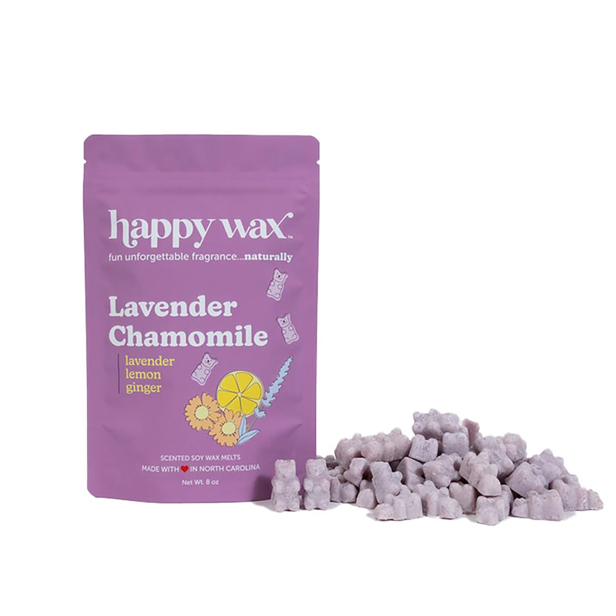 Happy Cire Spa Day Mix, perfumowany wosk sojowy - kształty niedźwiedzia idealne do miksera, który topi się w Twoim najgorętszym, Lavender Chamomile, 8 Oz