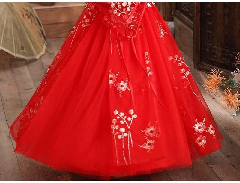 Miniatura 5 de XDWZUA - Vestido de Hanfu para niña, disfraz tradicional chino para festivales Cheongsam (color blanco garabato de dinosaurio 4, talla 6)