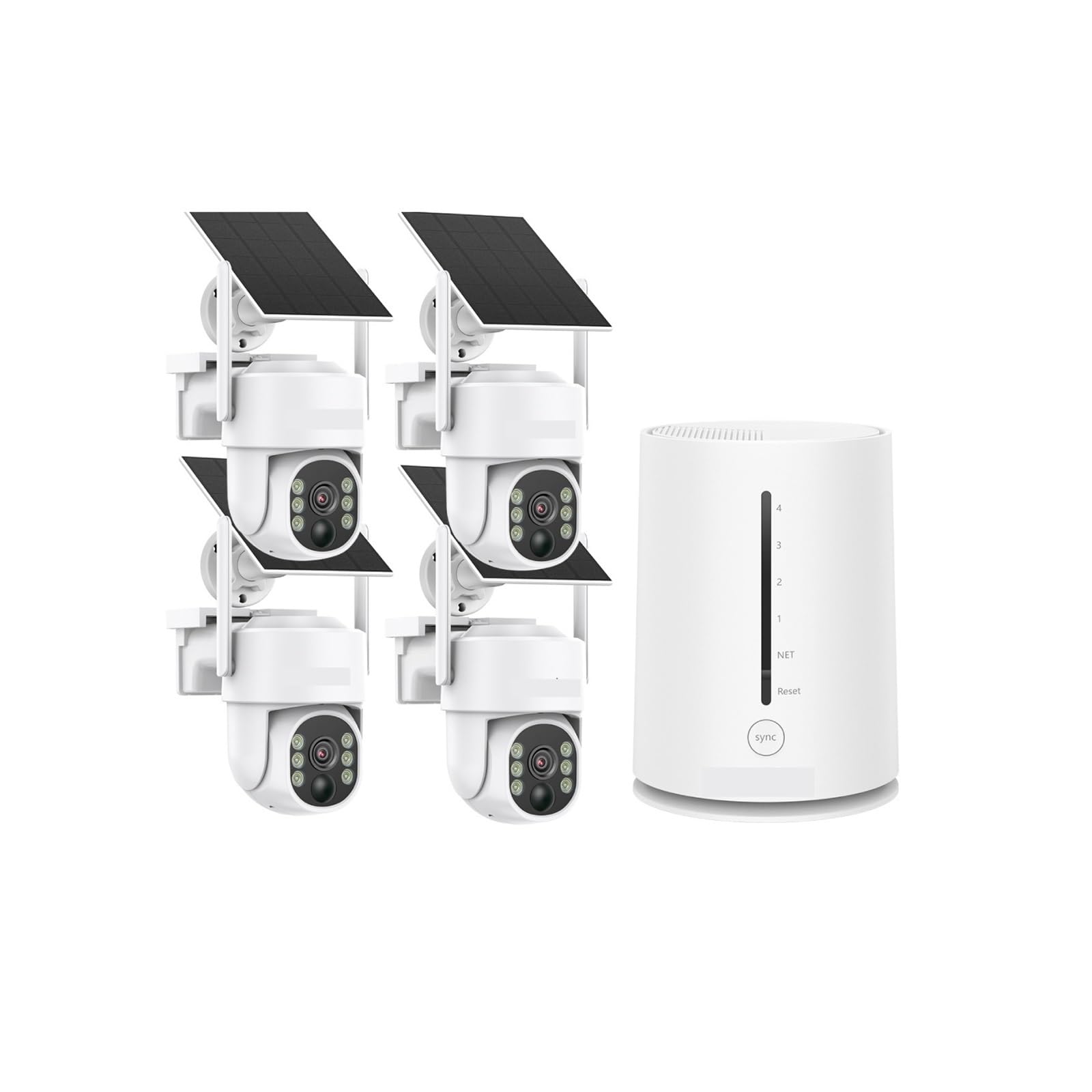 Kit de Surveillance Couleur 4MP à énergie Solaire WiFi Double Bande(9000mAh 4pcs Camera)