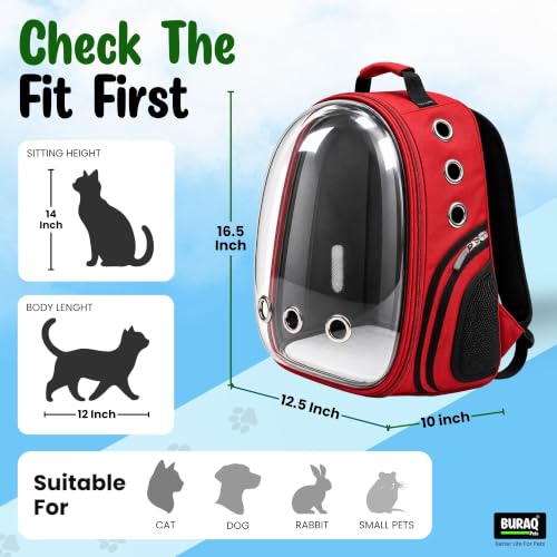 Image of Buraq Pets Astronaut Pro Pet Carrier Backpack for Cats & Puppies