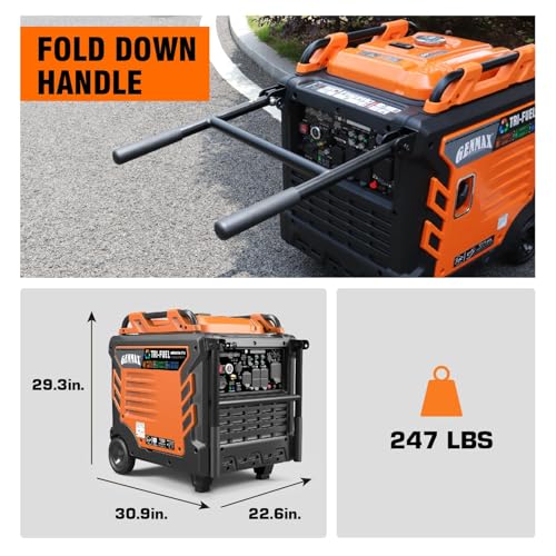 Genmax GM10500IETC Tri Fuel Generator,10500-Watt 458Cc Tri Fuel Gasoline Propane Natural Gas Portable 50A Generator thumb #8