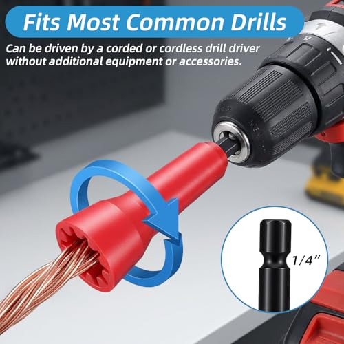 Herramienta torcedora de alambre manual para taladro con conectores de cables rápidos 4 piezas 6