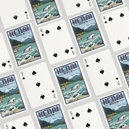 Lantern Press Kenai River Alaska cartas póker 52 pzas miniatura 4