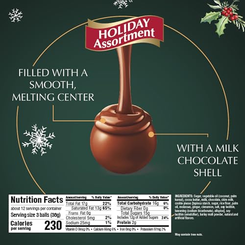 Image of Lindt LINDOR Holiday Assorted Chocolate Candy Truffles with Smooth, Melting Truffle Center, 15.2 oz. Bag