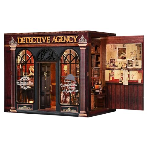 DIY Miniature House Kit, Dollhouse Detective Agency for Adults to