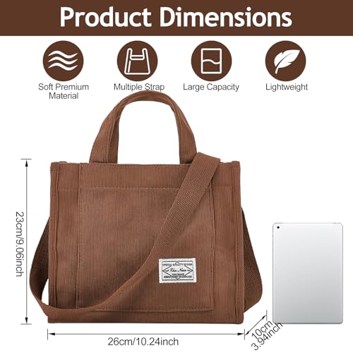 Bolso Tote de Pana para Mujer Bolso Cruzado Mini Trabajo miniatura 4