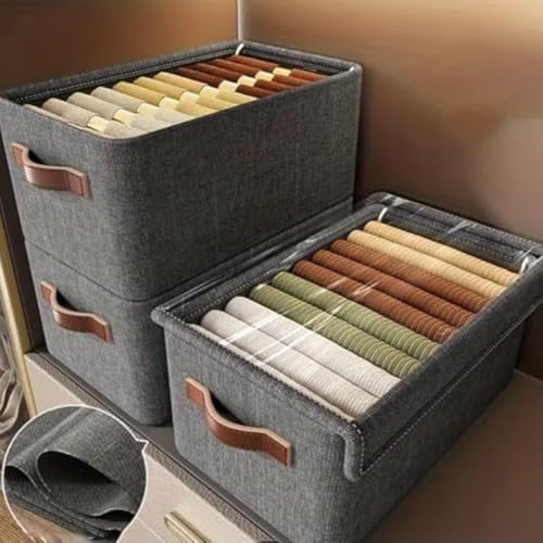 Image of 26L Folding Storage Box with Lid and Organizer Cloth | Foldable Cloth Organizer for Storage Wardrobe | Foldable Storage Box Organiser | Organisers Storage Box for Clothes |Dress Storage(Pack of 1)