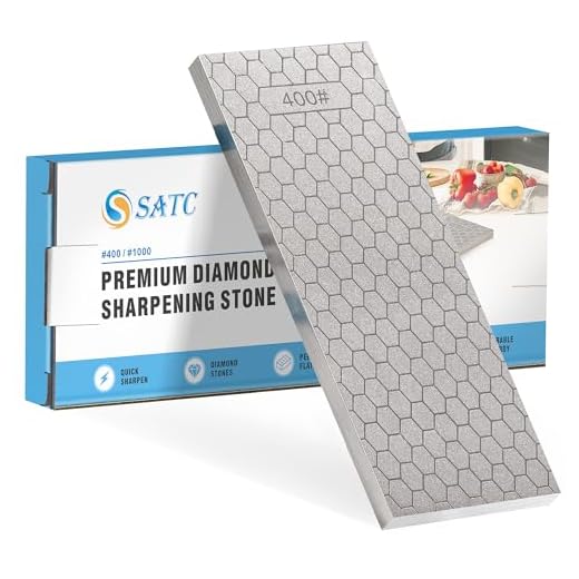 S SATC Diamond Sharpening Stone 8 Inch Diamond Hone Sharpening Plate 400/1000 Grit Flattening Stone Double-Sided Chisel Sharpening Honing Stone Fit Chisel Many Tools