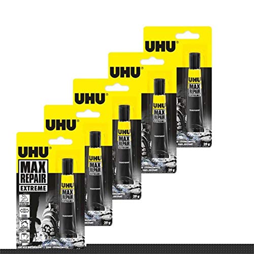 Preisvergleich Produktbild UHU Max Repair Extreme Kleber 20g transparent Polymer Technologie (5er Pack)