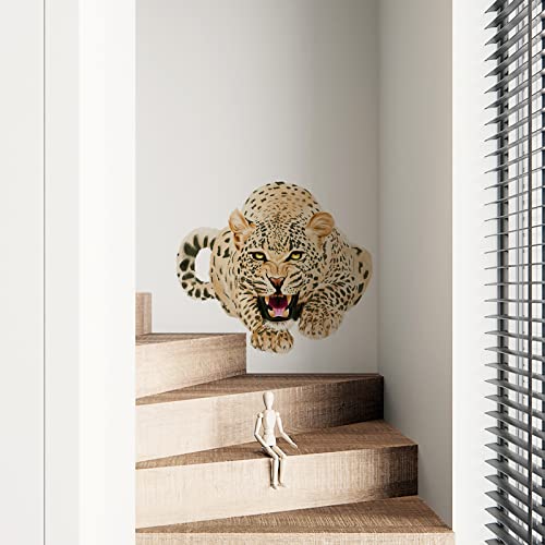 Rofarso Lifelike Cool Leopard Animal Wall Stickers Removable Wall Decals Peel And Stick Wall Art Decorations Home Decor For Bedroom Living Room Mural #TOP1