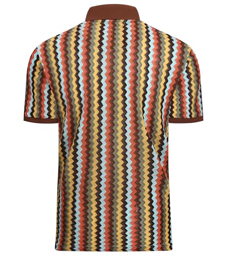 Alex Vando Mens Lace Polo Shirts Fashion Vibrant Short Sleeve Casual Shirts for Men