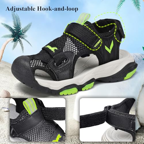 Image of JMFCHI Boys Girls Sports Sandals Summer Kids Closed Toe Outdoor Sandals Athletic Water Shoes Sandals Child Pool Beach Sandals Quick Drying Slip Resistant