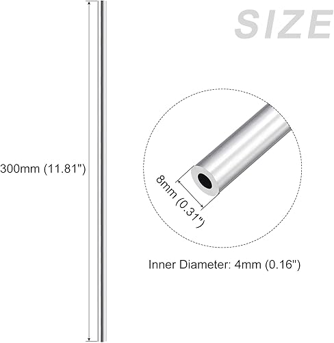 Miniatura 63 de METALLIXITY Tubo de aluminio 6063 (0.394 in de diámetro x 0.276 in de diámetro interior x 11.811 in de largo), 2 piezas, tubo redondo de aluminio