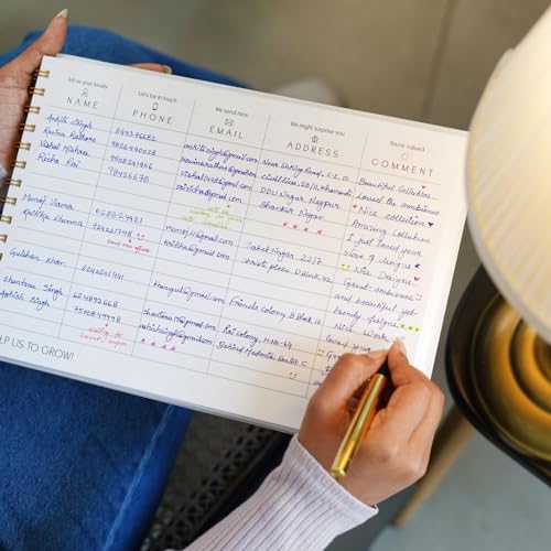 Image of Visitor Book - 8 x 12 Inches | Bakery Pattern Wire Bound Guest Register for Hotels, Offices, Exhibitions, Boutiques & Business Use | Medium Size Visitor Log Book for Reception & Front Desk