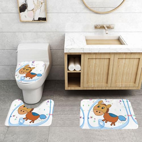 Tapis de salle de bain imprimés Listening Mule x3