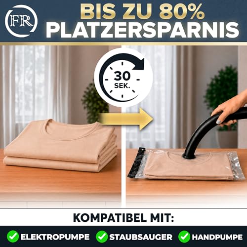 8x Vakuumbeutel für Kleidung Reise mit Handpumpe I Reise Vakuumierbeutel – Ansicht 2