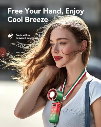Image of Handheld Portable Turbo Fan with Ice Cooler, Speed (1-199) 5500mAh Rechargeable Personal Fan,[20H Cooling Time] [20000 RPM] Pocket Fans for Travel /Outdoor /Office, Soccer