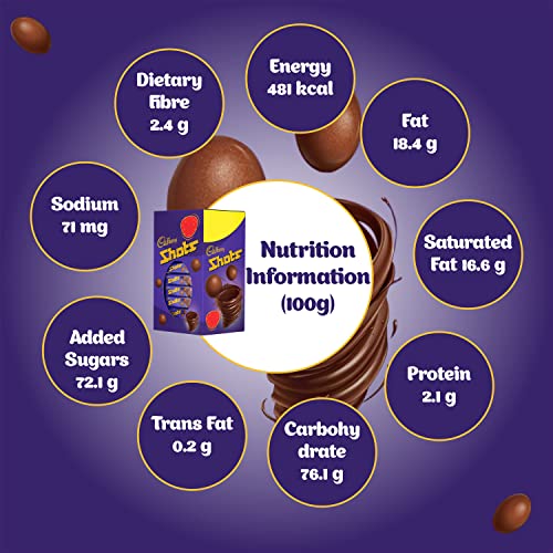 Cadbury Dairy Milk Chocolate Shots Carton (58 Units x 3.6 Gm), 208.8 g