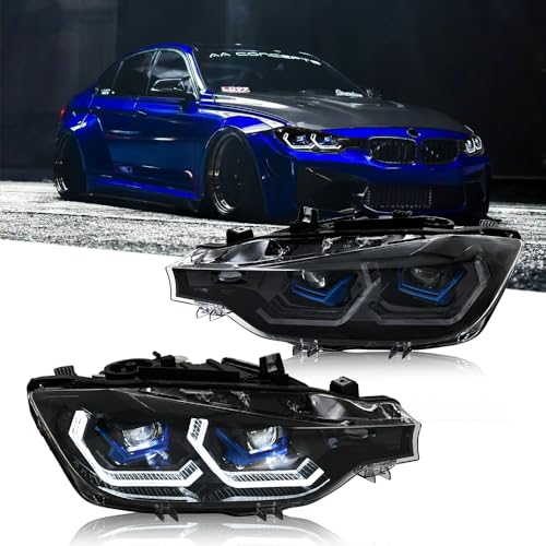 New M4 Style LED Headlamp Compatible with 2013-2018 BMW F30 F31 Lights 320i 330i 335i 330e 340i 328d 328i Gran Turismo xdrive SULEV Base Accessories Animation Front Replacement (Halogen Ver N-AFS)