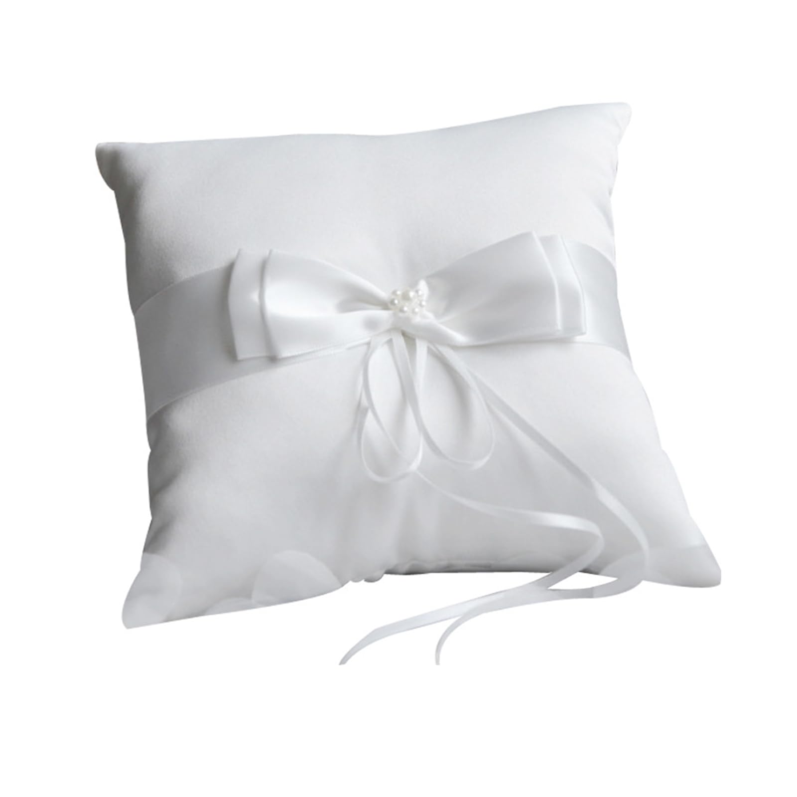 CRFFZ Exquisite Pearls Pearls Cushion Bow for Wedding Flower Girls Rings Cushion Props for Planners Day