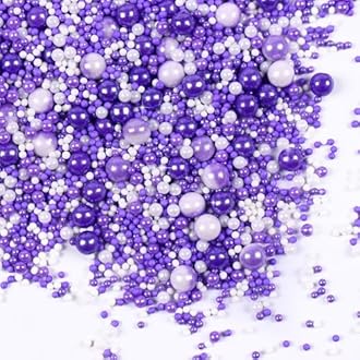Purple Sprinkles for Cake Decorating, Pearl Sprinkles, Edible Pearls, Cake Pearls for Baby Showers, Weddings, Birthdays, Gender Reveal, Halloween(120g/4.23oz)