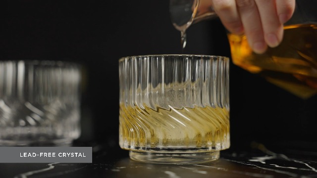 Amazon.com | Viski Zephyr Crystal Lowball Tumblers, Elegant Cut