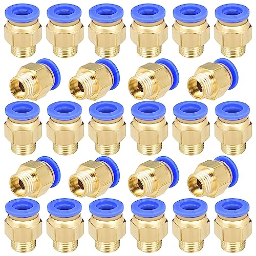 ADNEWX 30 unidades de conectores neumáticos de 6 mm G1/8' BSP rosca exterior conector rápido de latón recto para dispositivos de automatización de tráquea