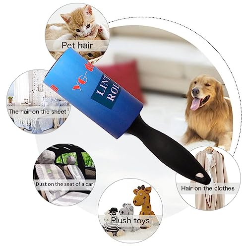 Image of House of Quirk Lint Rollers Brush Reusable Sticky Picker Cleaner Roller Easy-Tear Sheets Pet Hair Lint Roller 10cm Sheet Set of 3 Rolls 180 Sheets, 60 Sheets Each roll - Brown Cat