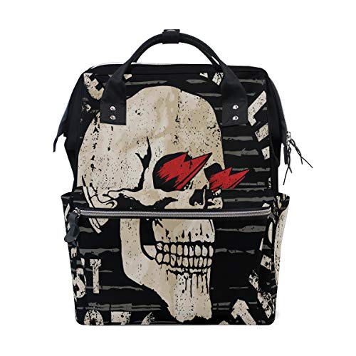 Beliebte American Rock Kopf Schädel Große Kapazität Windel Taschen Mummy Rucksack Multi Funktionen Wickeltasche Tasche Handtasche Für Kinder