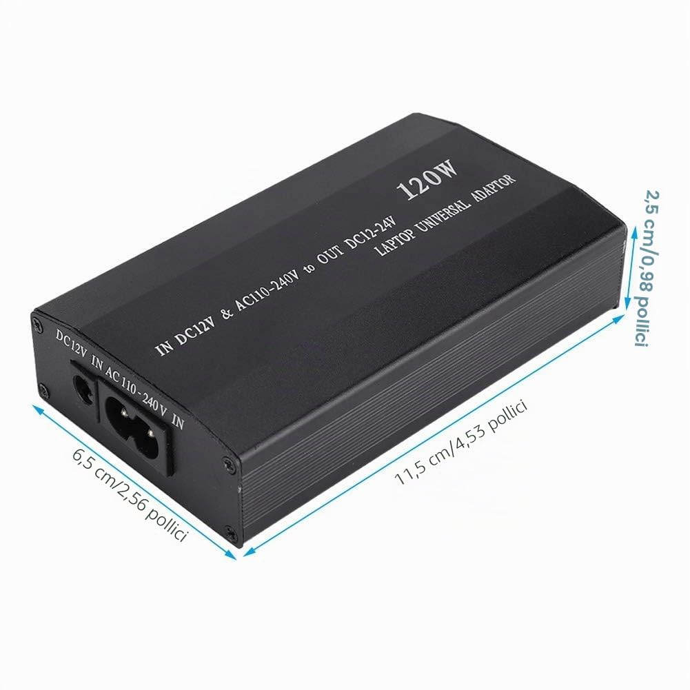 Adattatore Di Alimentazione Regolabile Universale per Notebook PC - 90W, 110-240V, Domestico e Auto (EU)