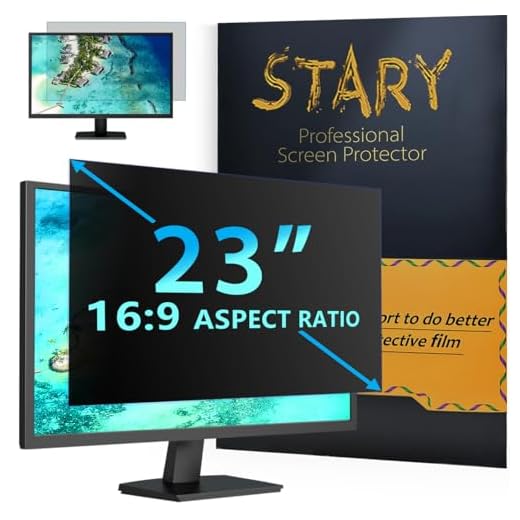 STARY Pantalla de Privacidad para Monitor de 23" (16:9) - Filtro Antirreflejo y de Luz Azul - Película Protectora Extraíble - Compatible con Acer, DELL, HP, Lenovo, Samsung, Toshiba