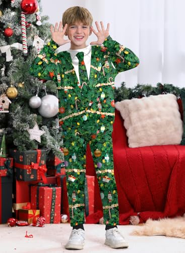 Image of BesserBay Boys Funny Ugly Christmas 2 Piece Set with Graphic Sweatshirt and Pants 4-14 Years