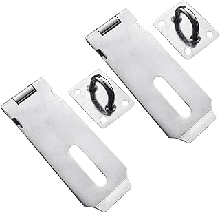 Yardenfun 2pcs Door Lock Hasp Latch Door Latch Folding Door Lock Stainless Steel Door Lock Door Safety Latches Lock Latch for Door Latch Lock 201 Stainless Steel Thicken Hasp Lock