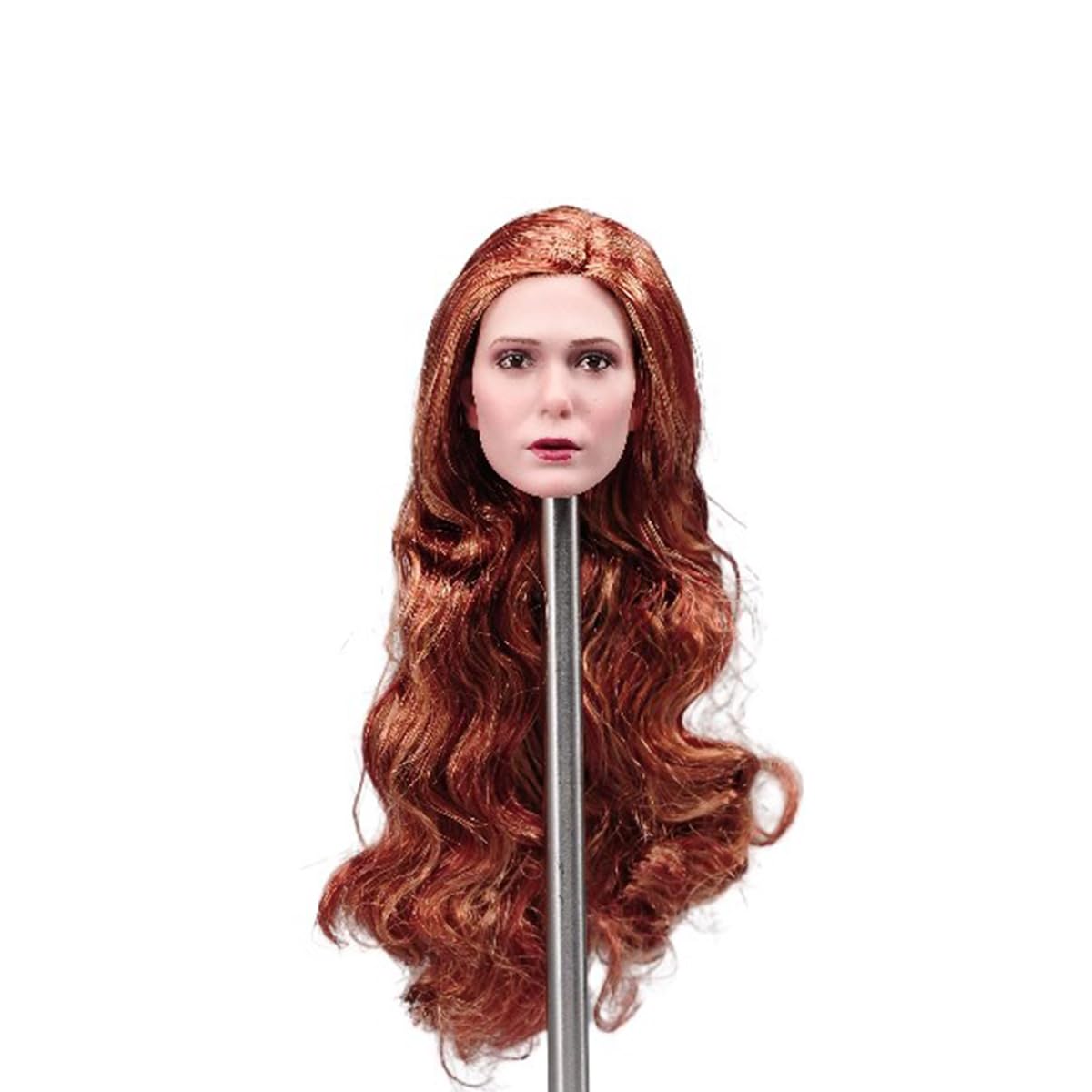 Tête miniature militaire 1/6 de collection avec cheveux bouclés marrons