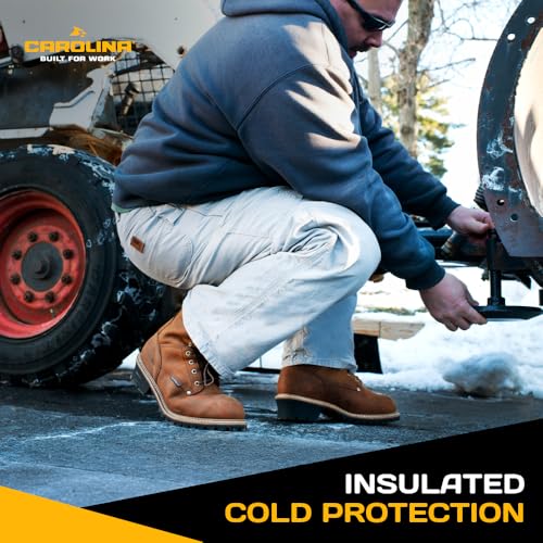 Carolina Elm 8" Soft Toe Insulated Waterproof Logger Boots for Men - 600G Thinsulate, with Oil- & Slip-Resistant Rubber Lug Outsole, EH-Rated4
