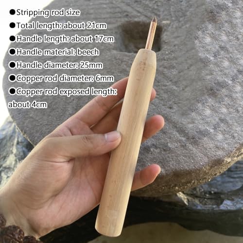 Kit di 12 Strumenti per La Lavorazione Dellossidiana, con Tampone in Pelle Bovina per La Scheggiatura, Ideale per Professionisti E Principianti, per La Lavorazione A Beechwood Handle