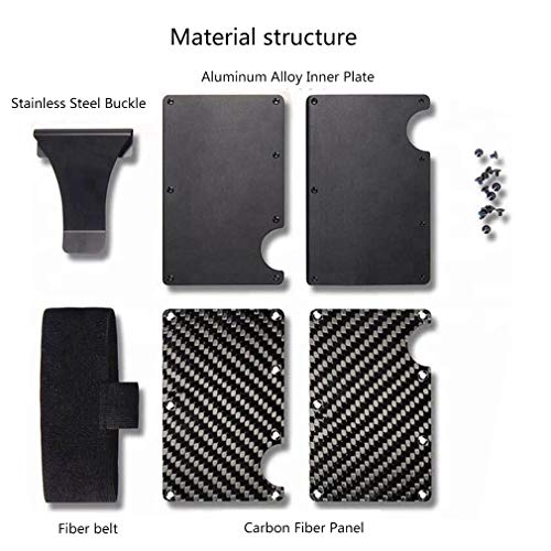 RuoFeng Carbon Fiber Wallet Money Clip Protector Credit Card Holder Wallet Clips For Men and Women (Black) - Thumbnail 2