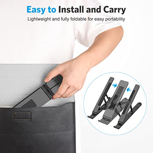 image for Portable Laptop Stand, OMOTON Laptop Stand for Desk Ergonomic 7-Levels