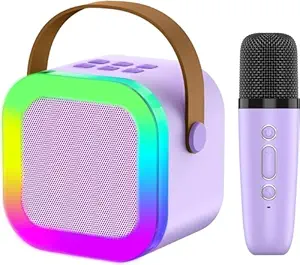 Vacotta K12 Newly Launched Fusion Smart 5W Mini Bluetooth Speaker with Wireless Karaoke Mic, RGB Lights, Voice Effects, Multi-Play Modes BT5.3/TF Card/USB aux Port (Colour May Vary)