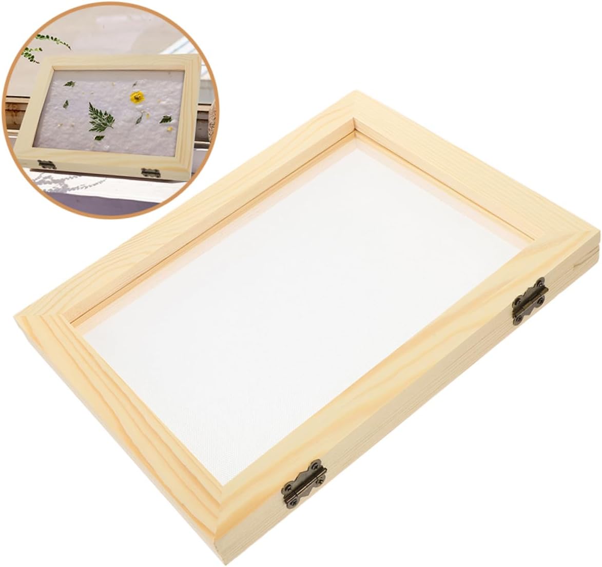 ULDIGI 2pcs Paper Making Frame Kit Wooden Mesh Screen for Handmade Paper Craft Reusable Making Screen Easy to Clean and Operate for Creative Projects