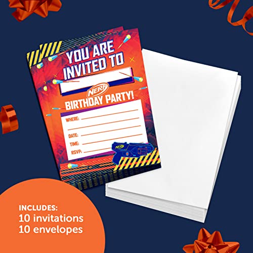 Cartes d'invitation Nerf pour anniversaire d'enfants avec enveloppes Style A