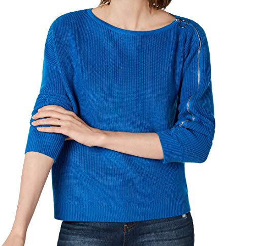 Bar Iii Womens Long Sleeves Boatneck Pullover Sweater Blue L #TOP28