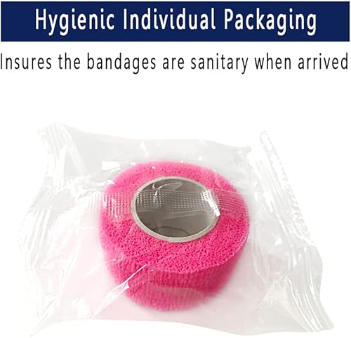 Miniatura 2 de MINGYUE - Paquete de 12 unidades de 1 x 5 yardas, cinta autoadhesiva, cinta atlética, cinta deportiva, cinta para muñeca y tobillo, vendaje cohesivo