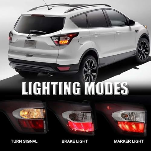Left Side Tail Light Assembly with Bulb Compatible with Ford Escape Kuga 2017 2018 2019 Outer Rear Brake Taillight Lamp, Replaces GJ5Z13405C (Left Driver Side) by HXombrachy - Used condition - Image 3