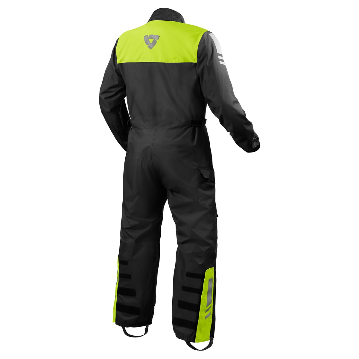 REV'IT! Pacific 4 H2O Motorcycle Rain Suit (Black/Neon Yellow - Medium)