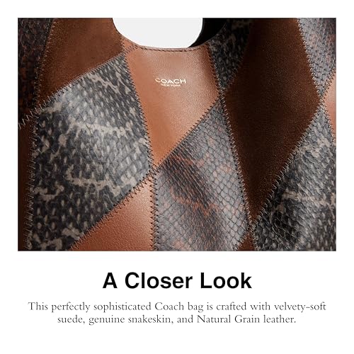 Coach Brooklyn Shoulder Bag 39 in Snake Patchwork, B4/Maple Multi4